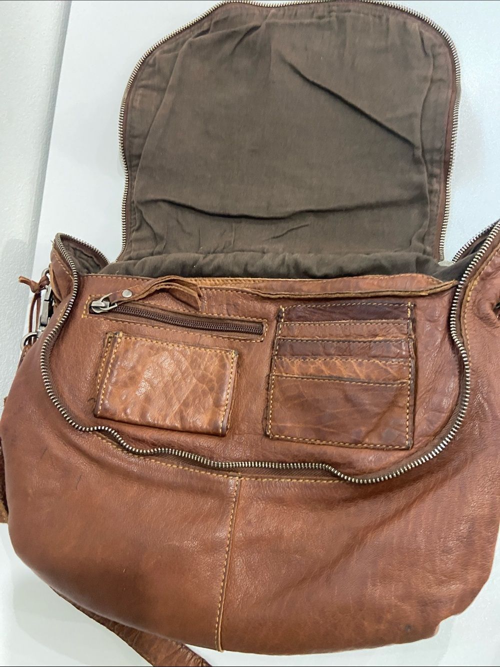 Latico Brown Leather Crossbody Saddle Bag - Picture 5 of 8